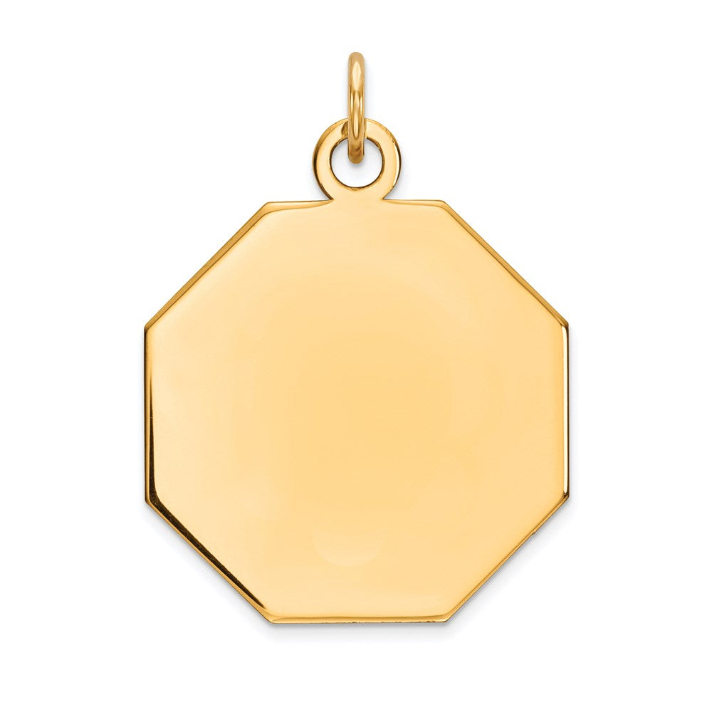 14k Plain .027 Gauge Engravable Octagonal 23x Disc Charm