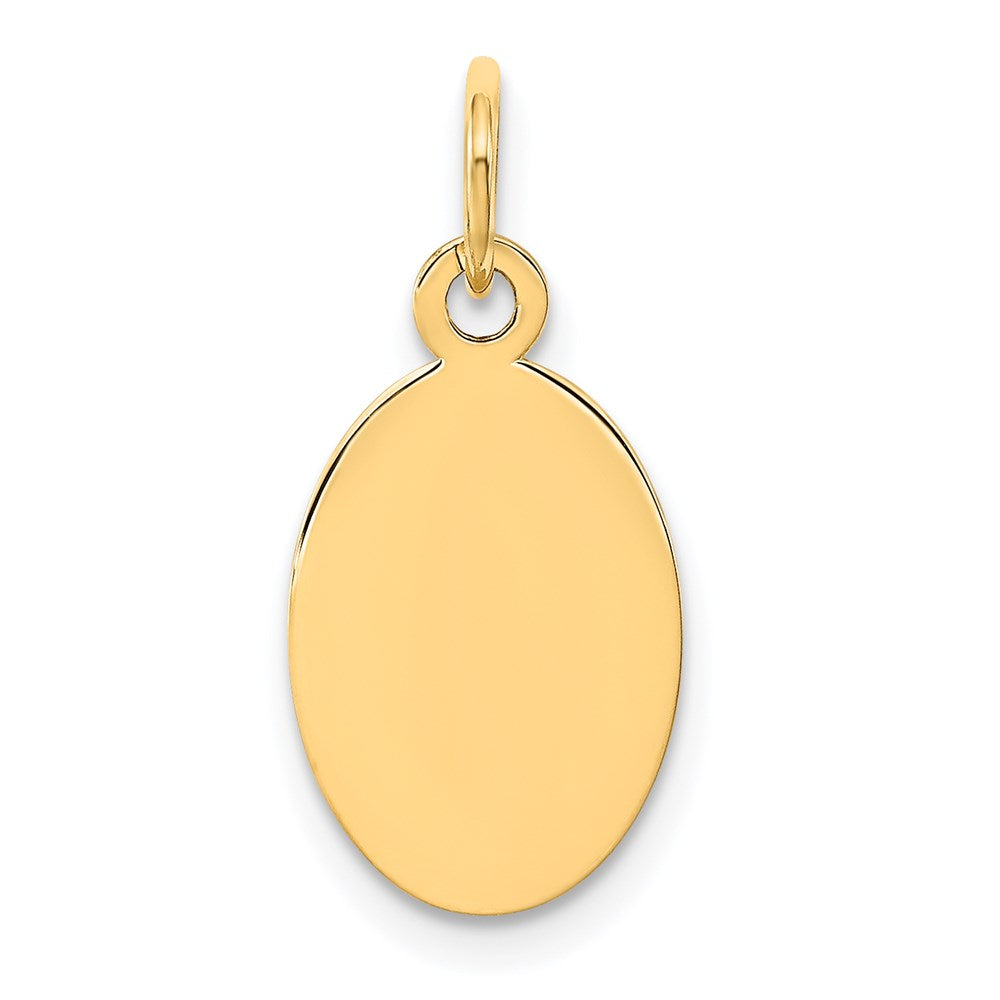 14k Plain .011 Gauge Engravable Oval 17x Disc Charm
