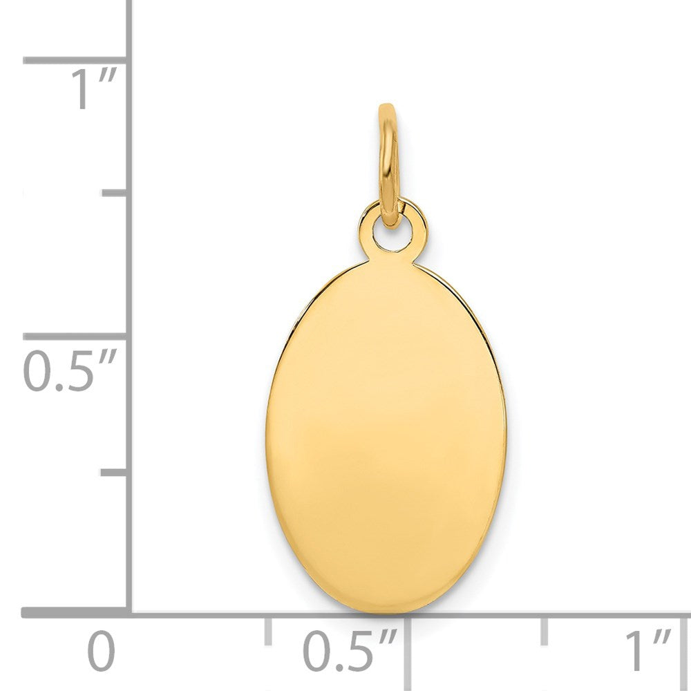 14k Plain .011 Gauge Engravable Oval 19x Disc Charm