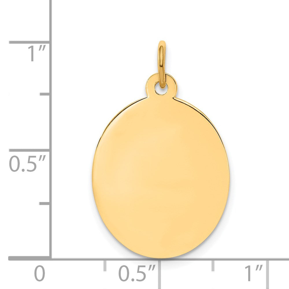 14k Plain .009 Gauge Engravable Oval 23x Disc Charm