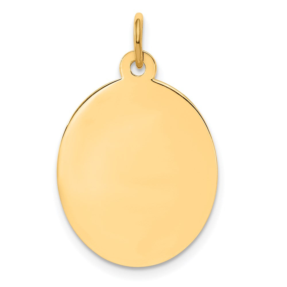14k Plain .013 Gauge Engravable Oval 23x Disc Charm