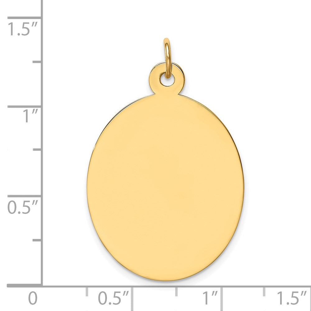 14k Plain .027 Gauge Engravable Oval 34x Disc Charm