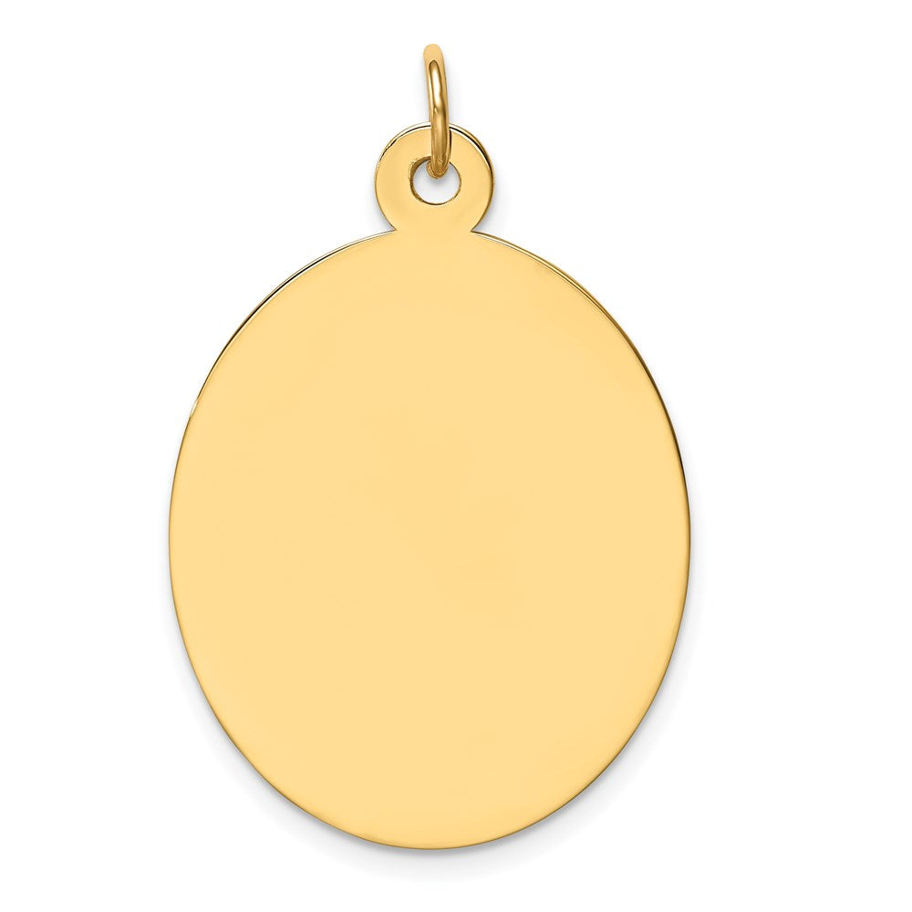 14k Plain .027 Gauge Engravable Oval 34x Disc Charm