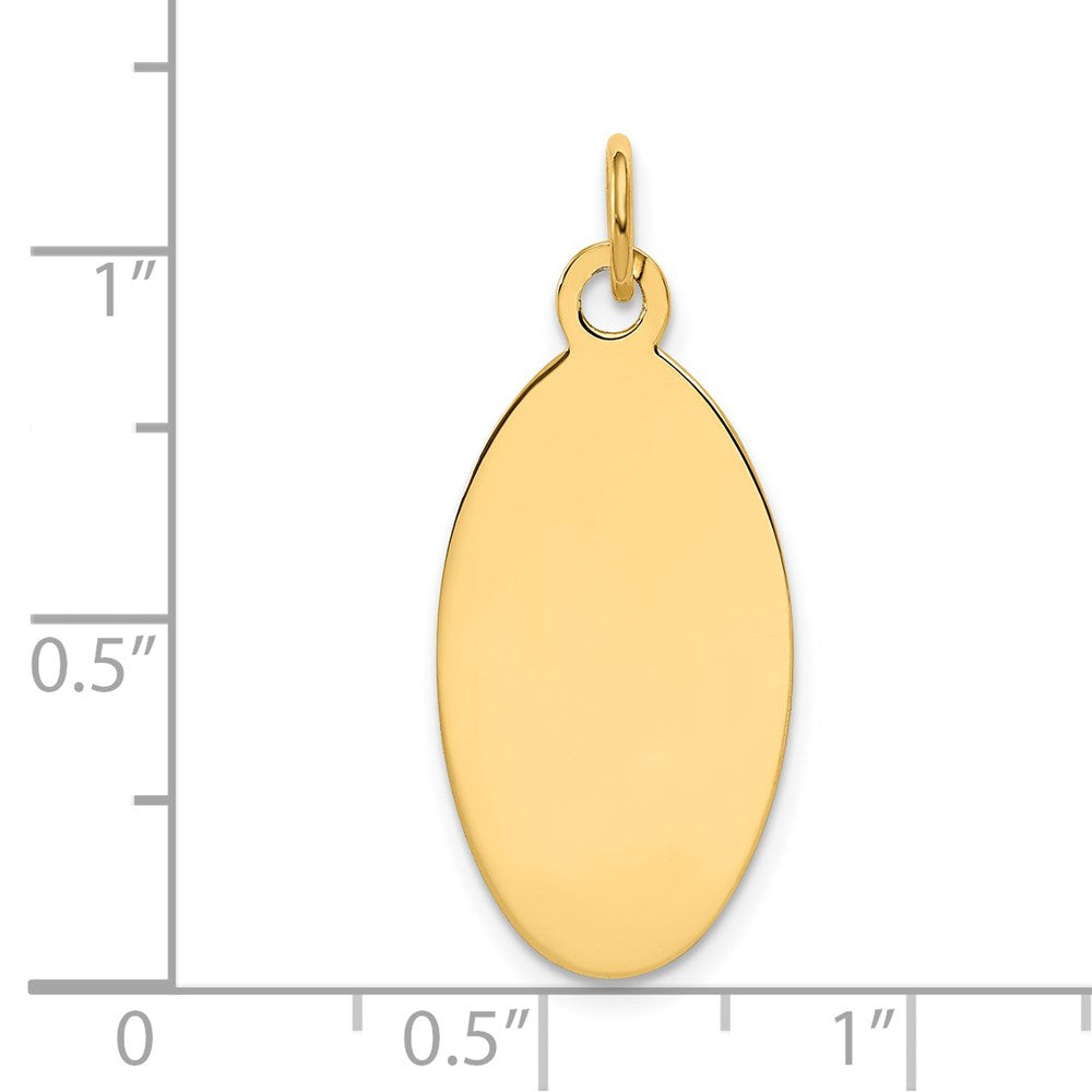 14k Plain 22x .018 Gauge Engravable Elliptical Disc Charm
