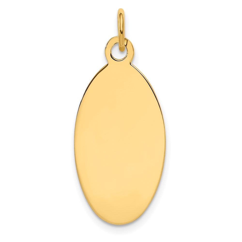 14k Plain 22x .018 Gauge Engravable Elliptical Disc Charm