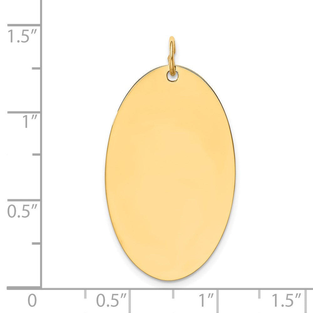 14k Plain .018 Gauge Engravable Elliptical 32x Disc Charm