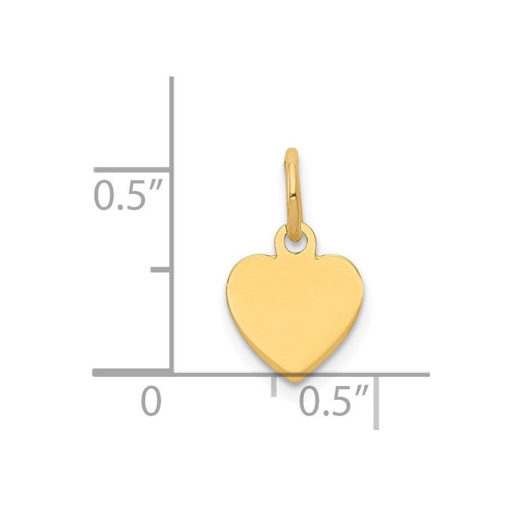 14k Plain .011 Gauge Engravable Heart 11x Disc Charm