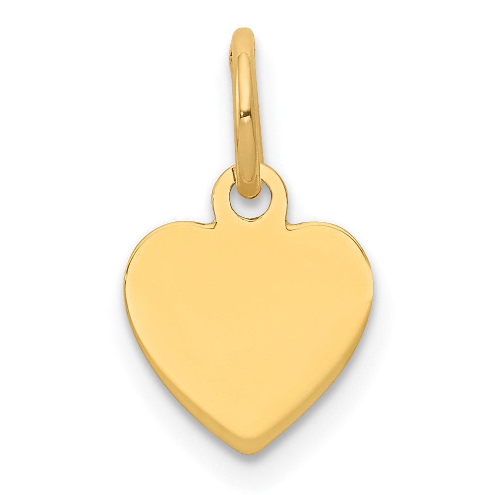 14k Plain .009 Gauge Engravable Heart Disc Charm