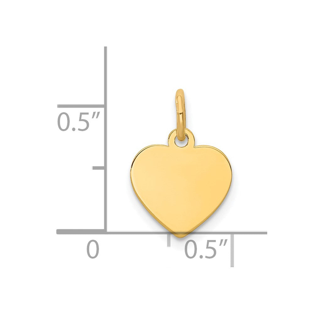 14k Plain .018 Gauge Engravable Heart 12x Disc Charm