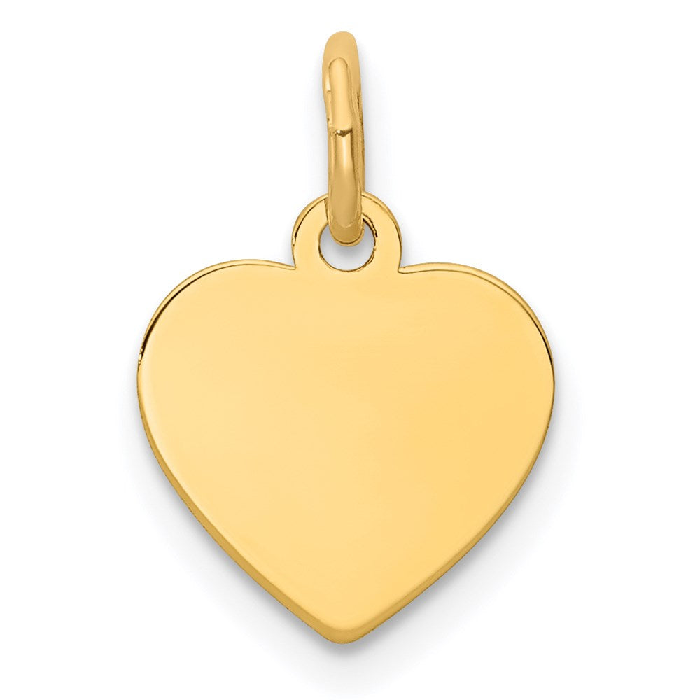 14k Plain .018 Gauge Engravable Heart 12x Disc Charm