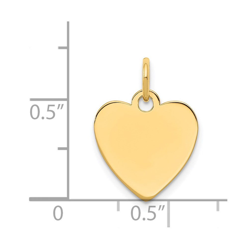14k Plain .009 Gauge Engravable Heart 15x Disc Charm