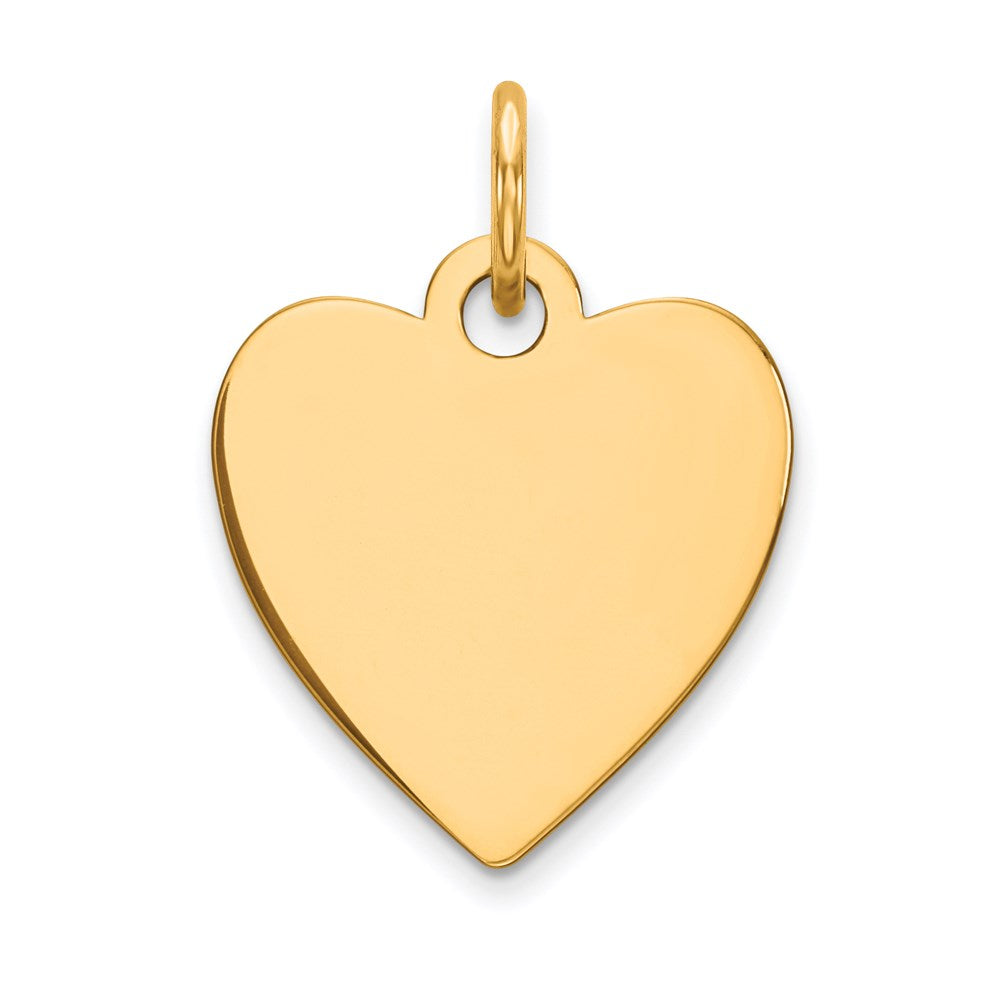 14k Plain .035 Gauge Engravable Heart 15x Disc Charm