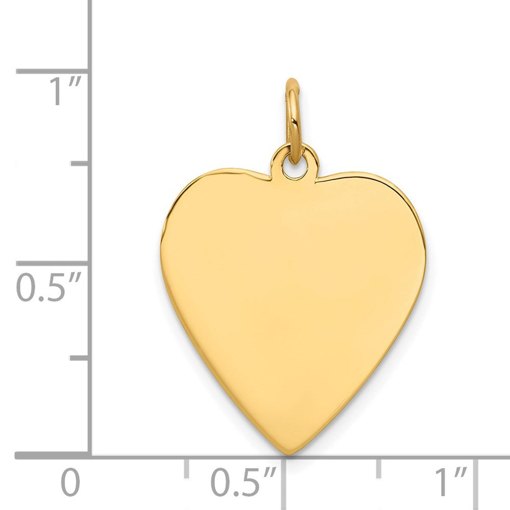 14k Plain .009 Gauge Engravable Heart 21x Disc Charm