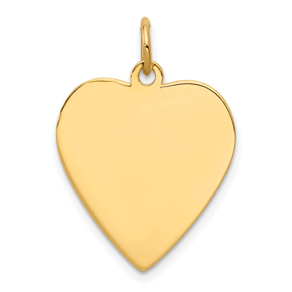 14k Plain .009 Gauge Engravable Heart 21x Disc Charm