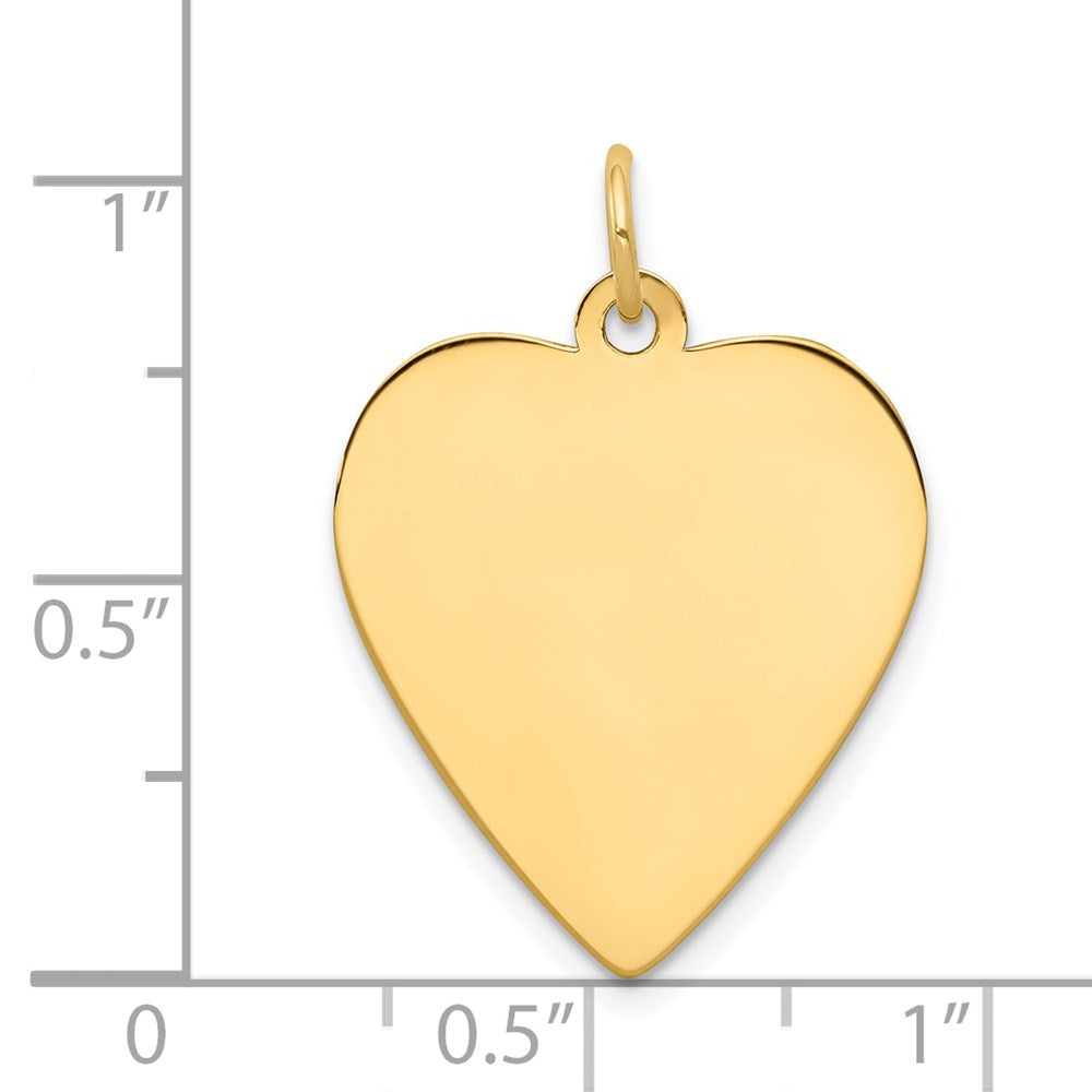 14k Plain .035 Gauge Engravable Heart 24x Disc Charm
