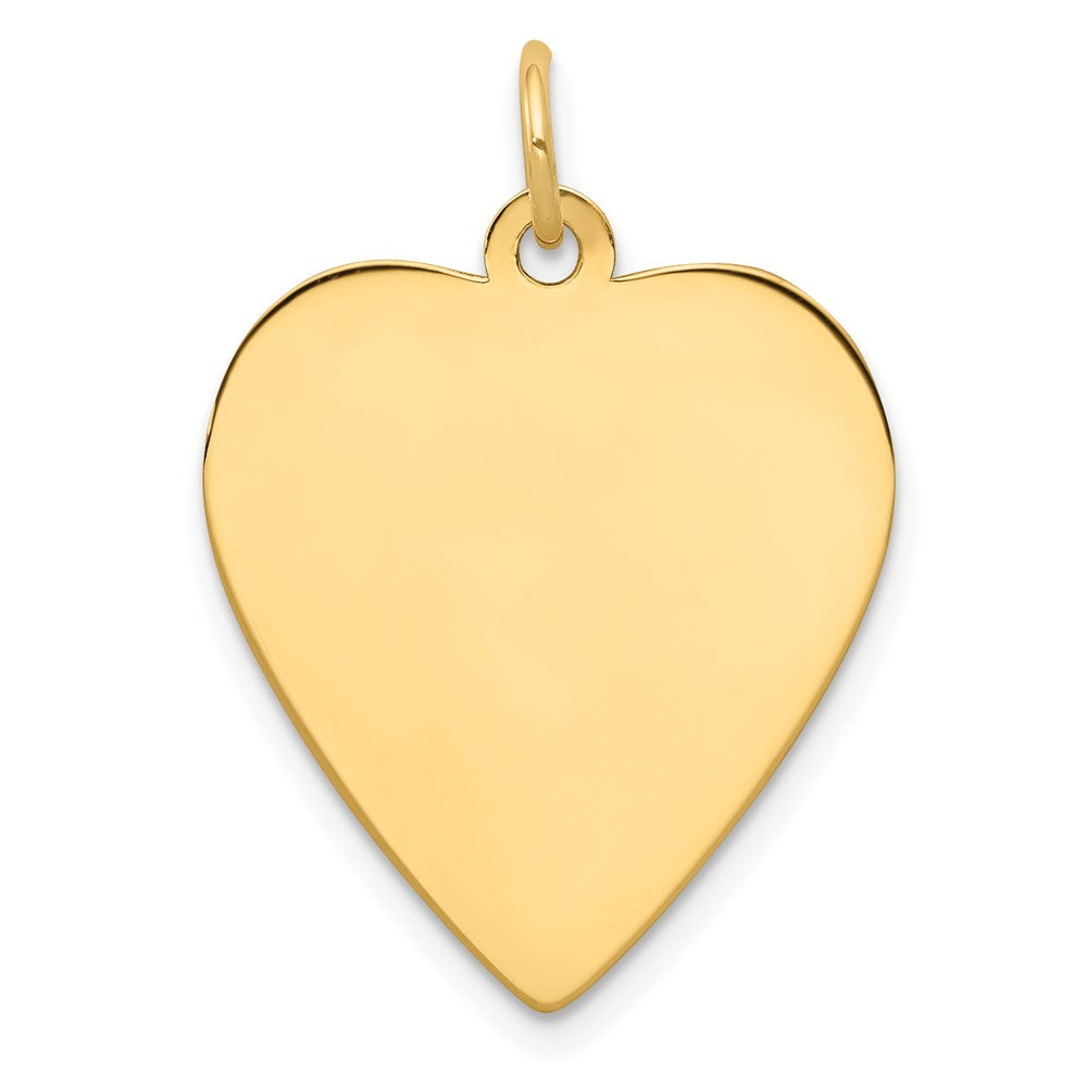 14k Plain .027 Gauge Engravable Heart 24x Disc Charm