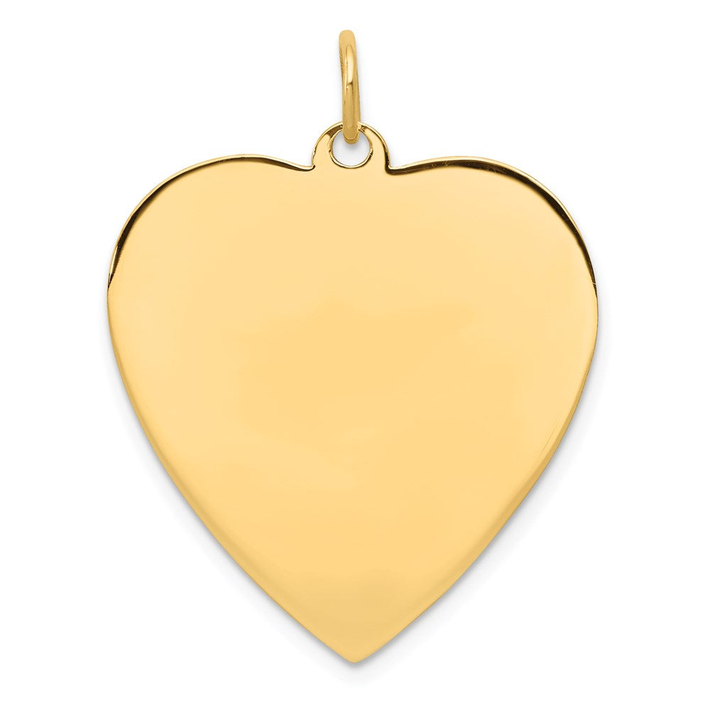 14k Plain .035 Gauge Engravable Heart 27x Disc Charm