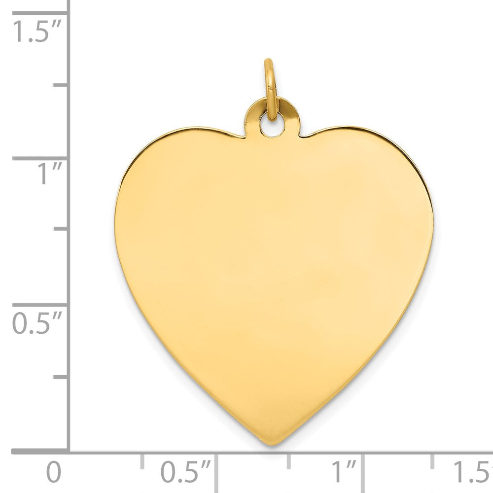 14k Plain .035 Gauge Engravable Heart 30x Disc Charm