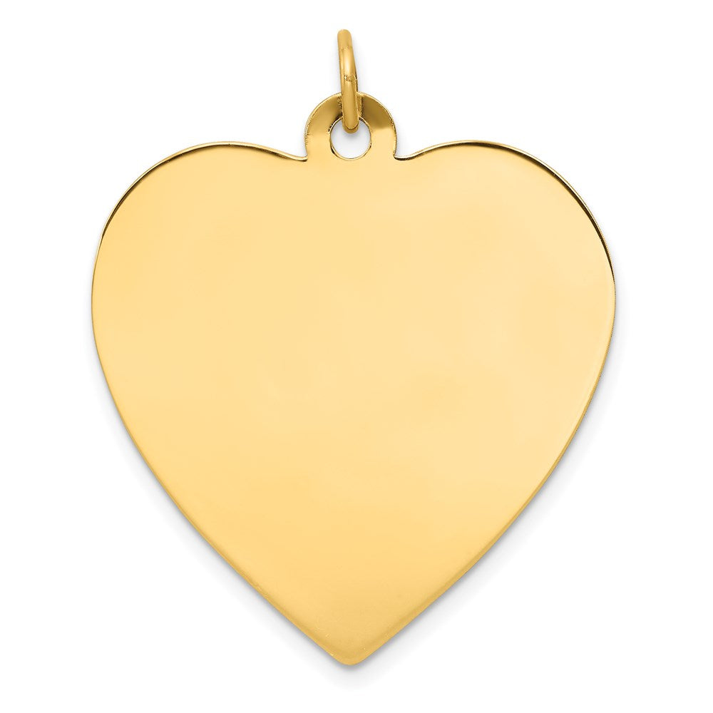 14k Plain .018 Gauge Engravable Heart 30x Disc Charm