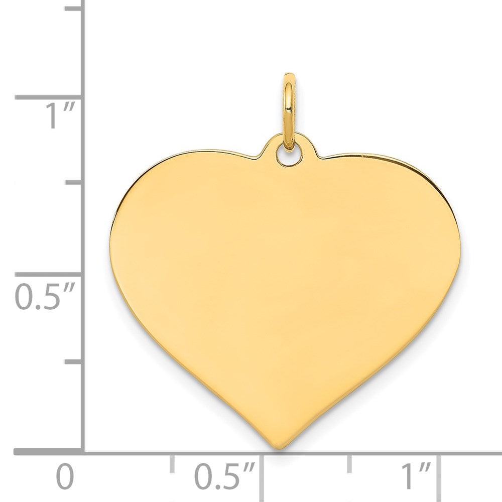 14k Plain .011 Gauge Engraveable Heart 22x Disc Charm