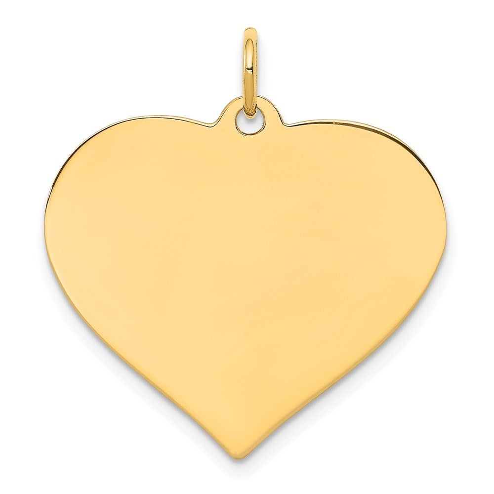 14k Plain .011 Gauge Engraveable Heart 22x Disc Charm