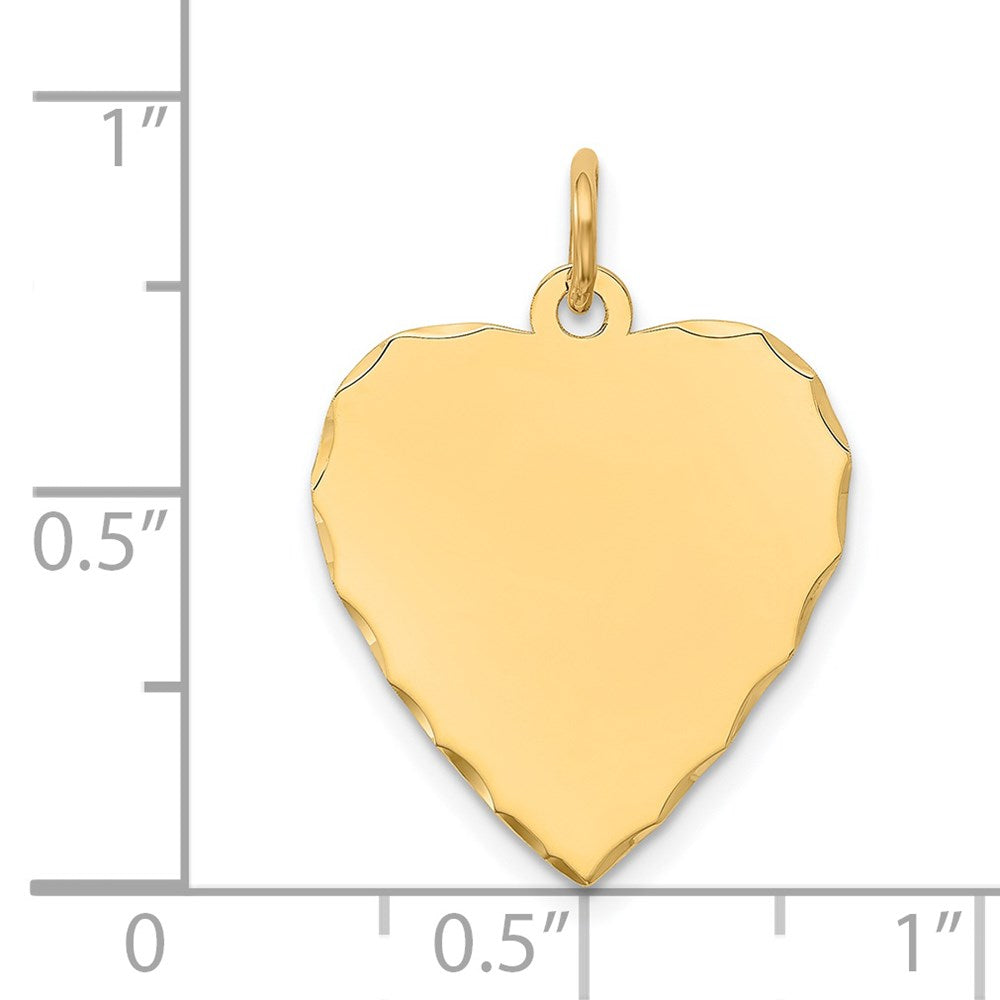 14k Etched Edge .027 Gauge Engravable Heart 21x Disc Charm