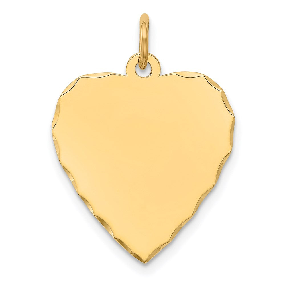 14k Etched Edge .013 Gauge Engravable Heart 21x Disc Charm