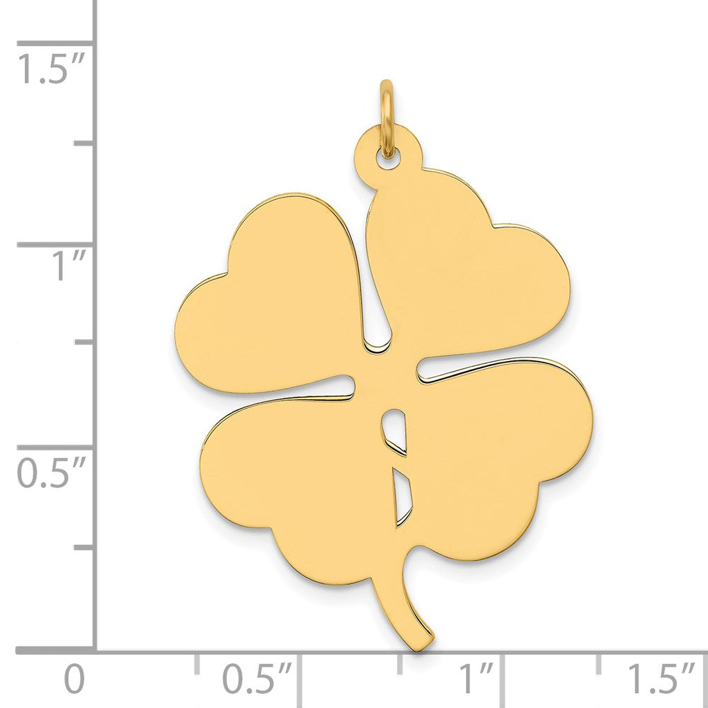 14k Plain .018 Gauge Engravable Clover 34x Disc Charm