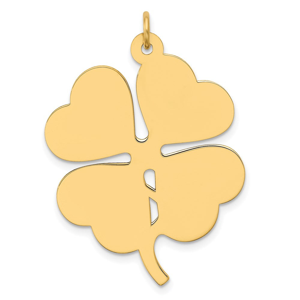 14k Plain .018 Gauge Engravable Clover 34x Disc Charm