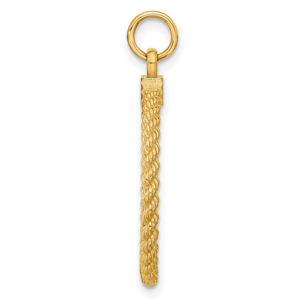 14k Patterned with Rope Edge .013 Gauge Engravable Round 27x Disc with Satin Back