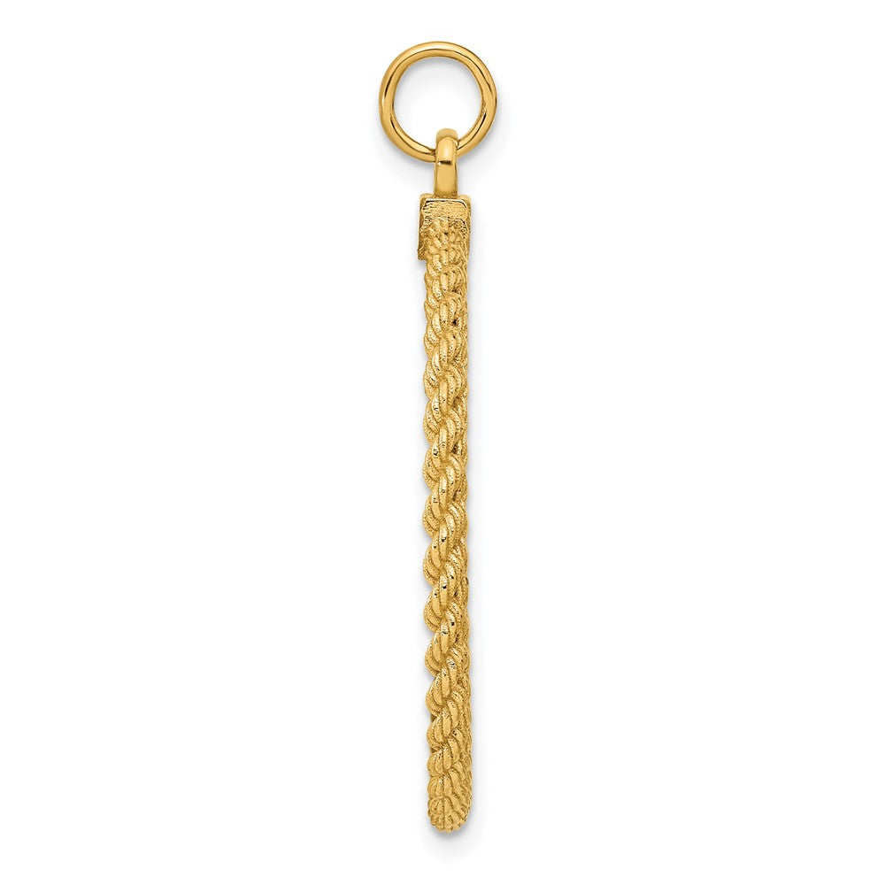 14k Patterned with Rope Edge .013 Gauge Engravable Round 34x Disc with Satin Back