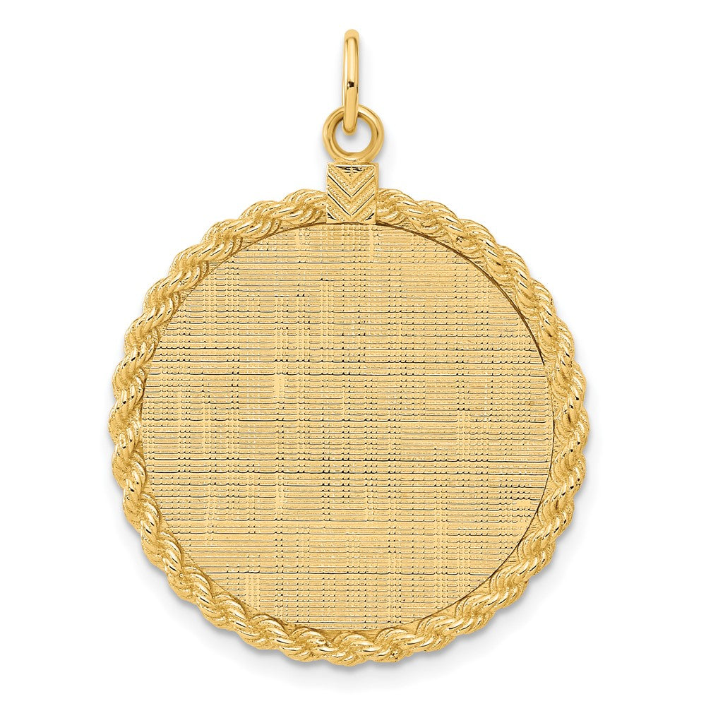 14k Patterned with Rope Edge .013 Gauge Engravable Round 31x Disc with Satin Back