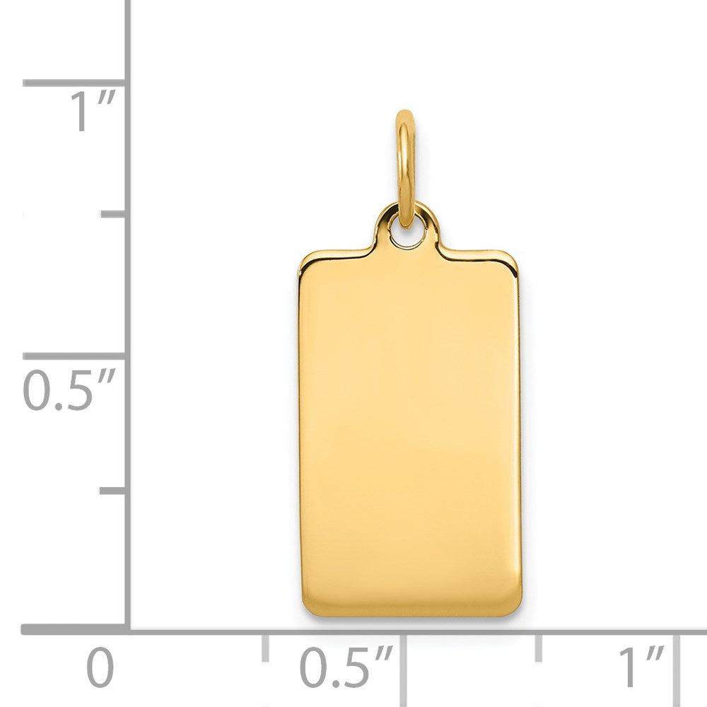 14k Plain .027 Gauge Rectangular Engravable 20x Disc Charm