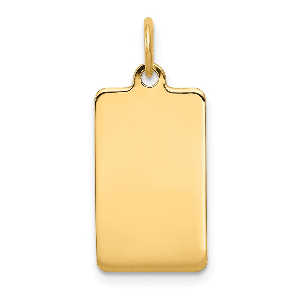 14k Plain .027 Gauge Rectangular Engravable 20x Disc Charm