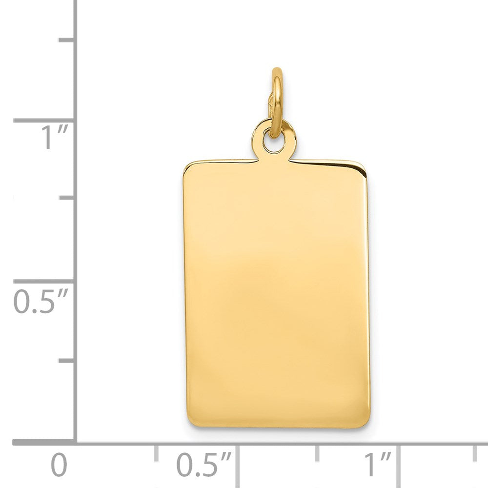 14k Plain .018 Gauge Rectangular Engravable 25x Disc Charm