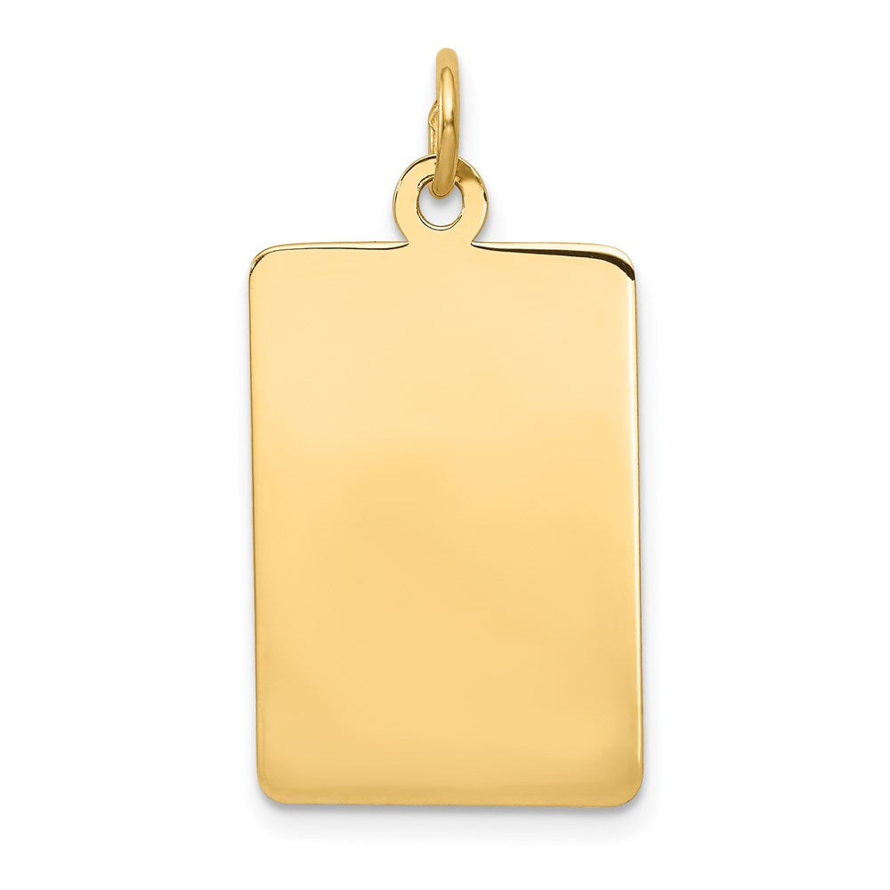 14k Plain .035 Gauge Rectangular Engravable 25x Disc Charm