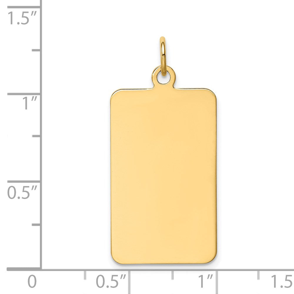 14k Plain .011 Gauge Rectangular Engravable 29x Disc Charm