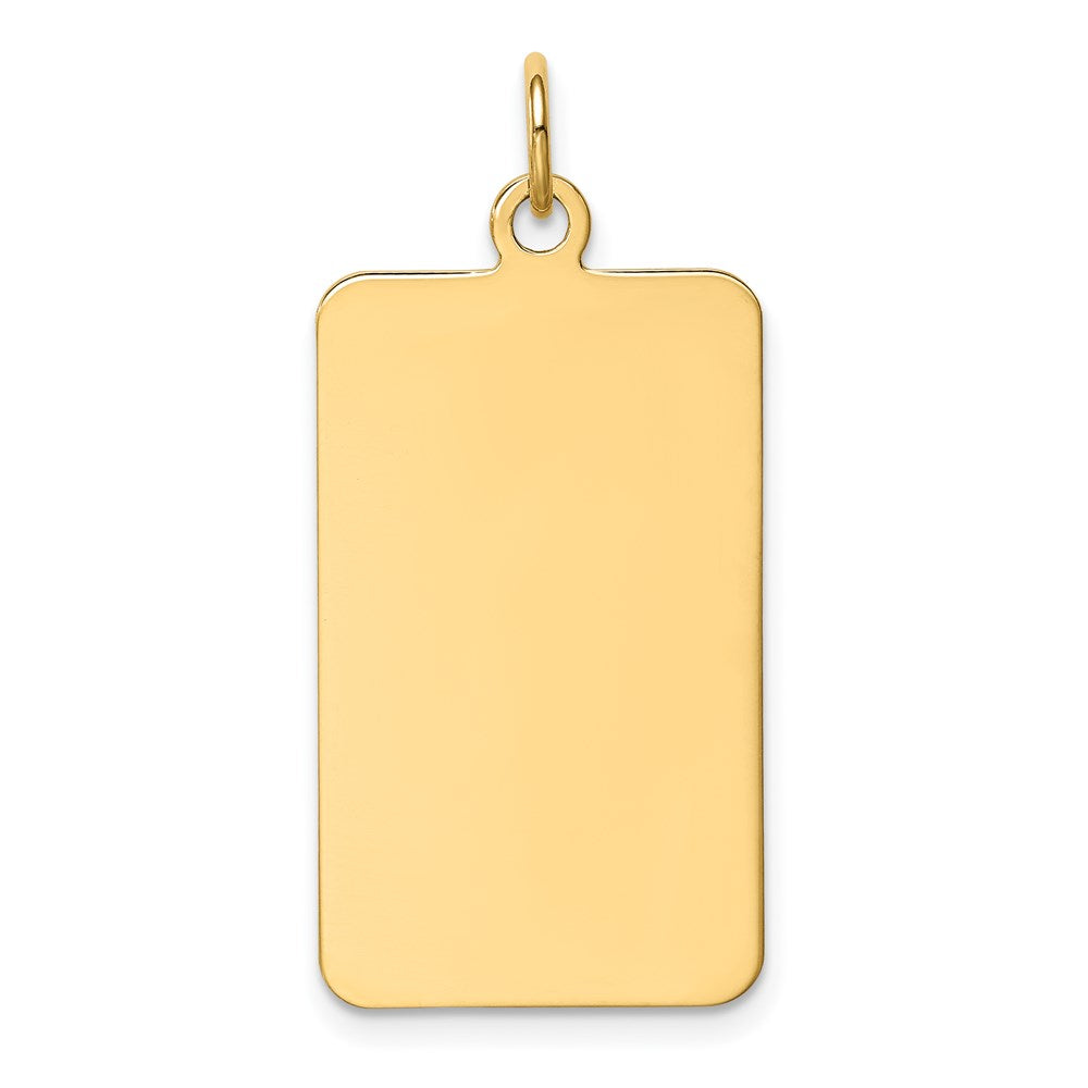 14k Plain .027 Gauge Rectangular Engravable 29x Disc Charm