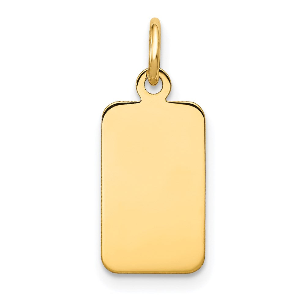 14k Plain .013 Gauge Engravable Rectangular 17x Disc Charm