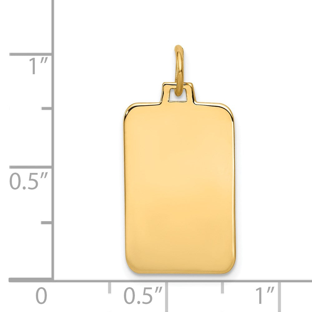 14k Plain .018 Gauge Engravable Rectangular 22x Disc Charm