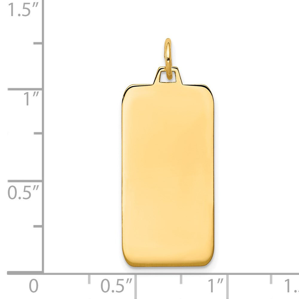 14k Plain .013 Gauge Engravable Rectangular 29x Disc Charm