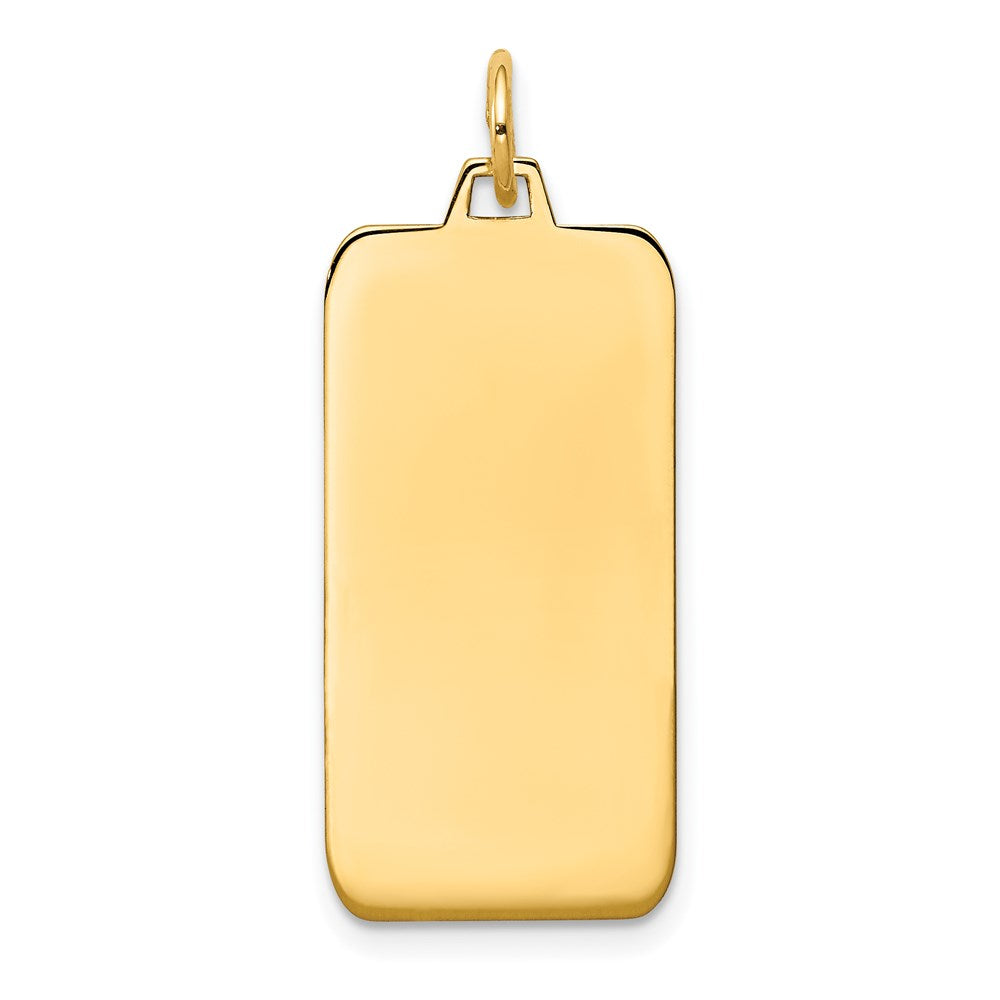 14k Plain .027 Gauge Engravable Rectangular 29x Disc Charm
