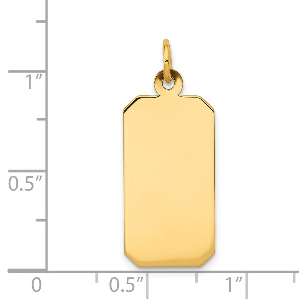14k Plain .011 Gauge Engravable Rectangular 25x Disc Charm