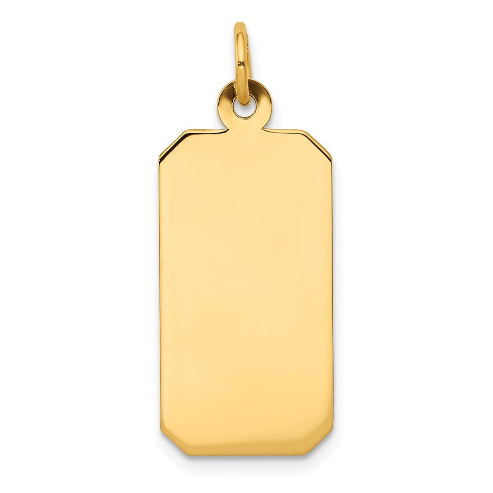 14k Plain .009 Gauge Engravable Rectangular 25x Disc Charm
