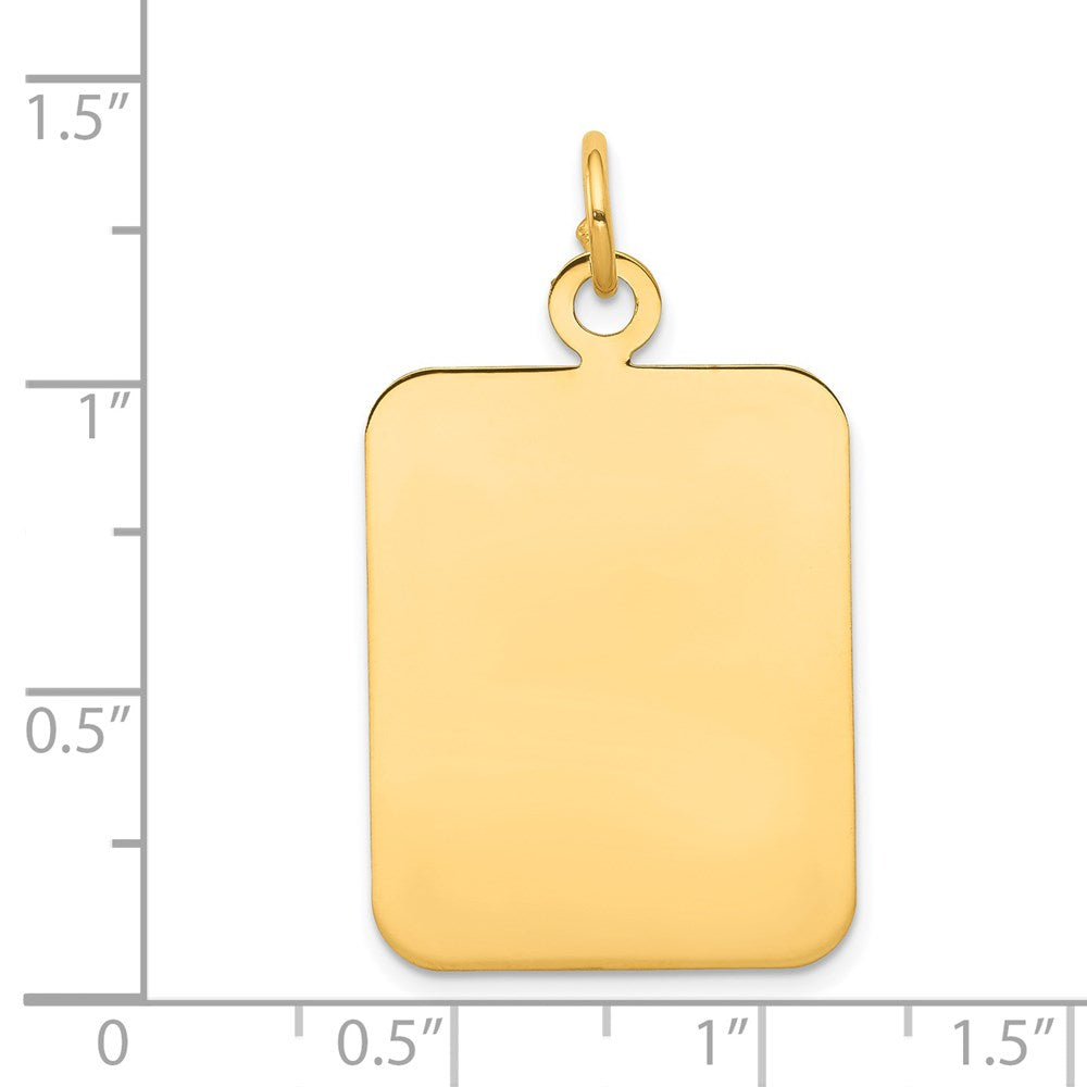 14k Plain Rectangular .018 Gauge Engravable Disc Charm