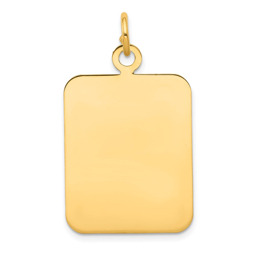 14k Plain Rectangular .018 Gauge Engravable Disc Charm