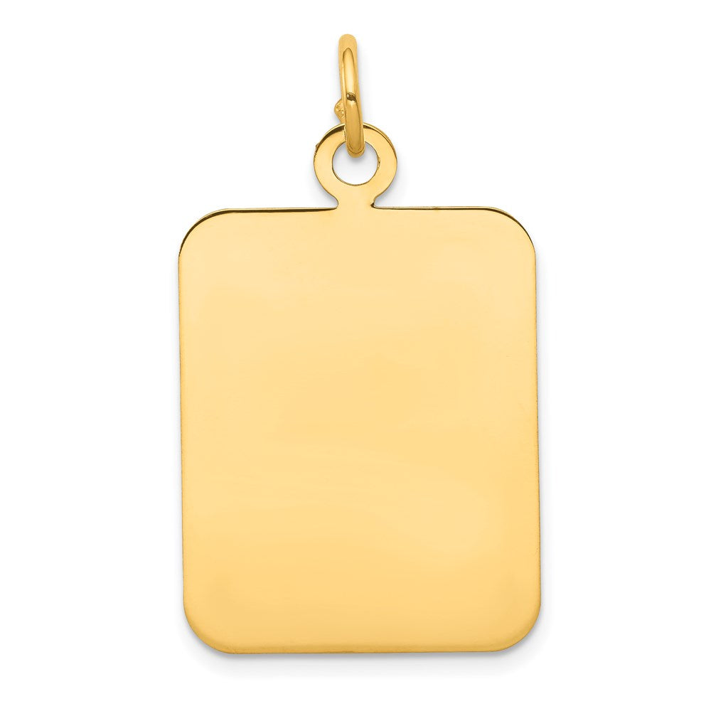 14k Plain Rectangular .035 Gauge Engravable 30x Disc Charm