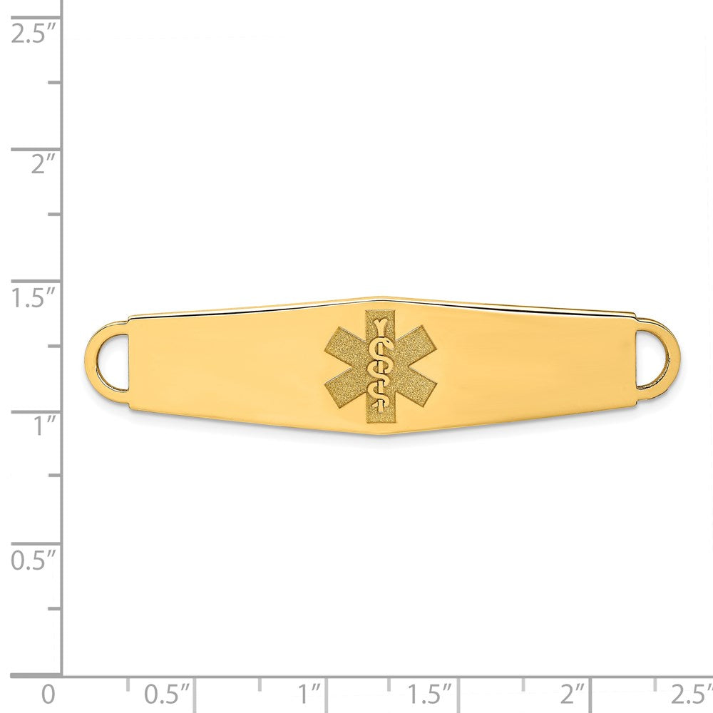 14k 60x Non-enameled Oval Shape Medical ID Plate