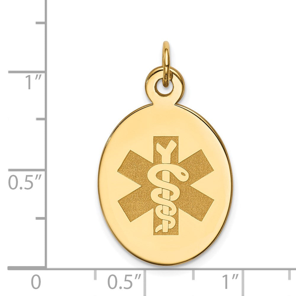 14k 23x Oval Non-enameled Medical Jewelry Pendant