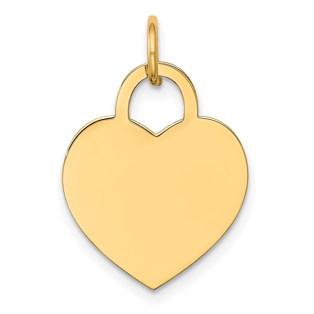14k Plain .035 Gauge Engravable Heart 19x Disc Charm